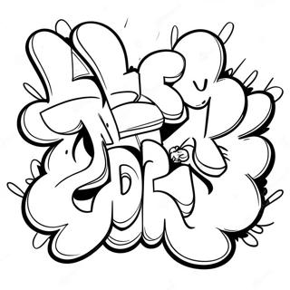 Toffe Graffiti Kunst Kleurplaat | Dope kleurplaat