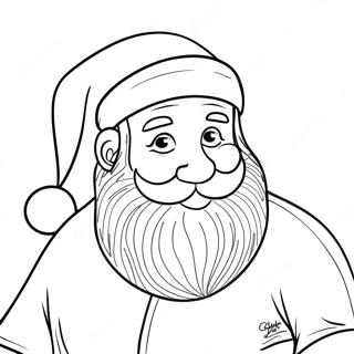 Kleurplaat van de Kerstman | Kerstman kleurplaat