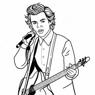 Harry Styles Optreden op het Podium Kleurplaat | Harry Styles kleurplaat