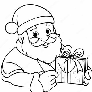 Vrolijke Kerstman met Cadeaus Kleurplaat | Kerstman kleurplaat