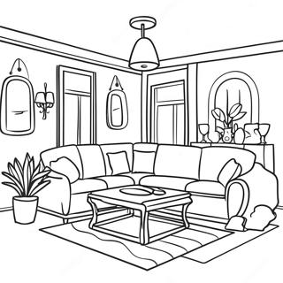 Heldere Woonkamer Kleurplaat | Kamer kleurplaat