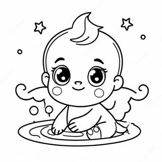 Schattige Baby Doop Kleurplaat | Doop kleurplaat