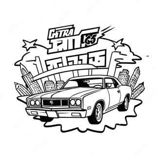 GTA Logo Kleurplaat | GTA kleurplaat