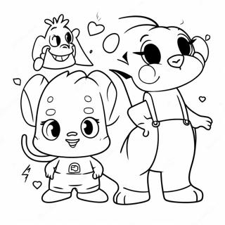 Kleurplaat van 90s Cartoon Figuren | 90s kleurplaat