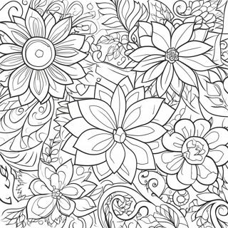Trendy Bloemmotieven Kleurplaat | Trendy kleurplaat