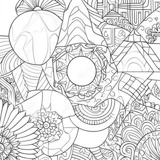 Trendy Geometrische Vormen Kleurplaat | Trendy kleurplaat