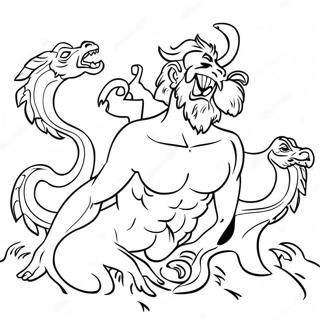 Hercules Vecht Tegen de Hydra Kleurplaat | Hercules kleurplaat