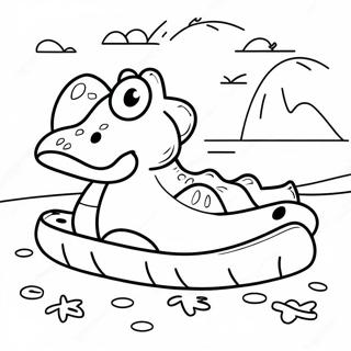 Kleurige Crocs op een Strand Kleurplaat | Crocs kleurplaat