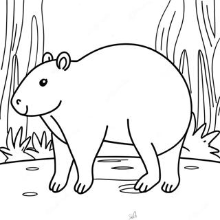 Capibara Kleurplaat | Capibara kleurplaat